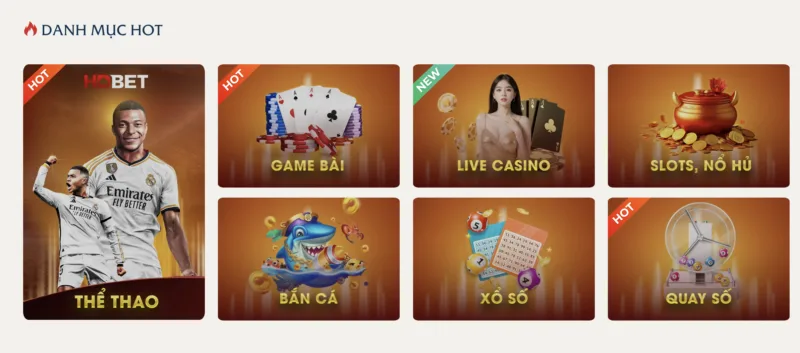 Kho game tại HDBET đa dạng và phong phú